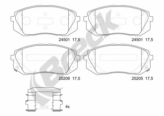 Set placute frana,frana disc 25205 00 701 00 BRECK